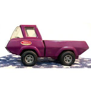 Nice Vintage Tonka Purple Pressed Metal Pickup Truck Toy With w/ Interior & Bed